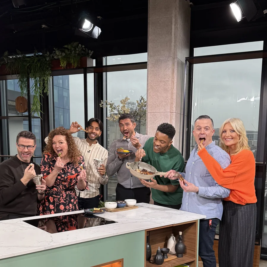 On set with the BBC Morning Live team