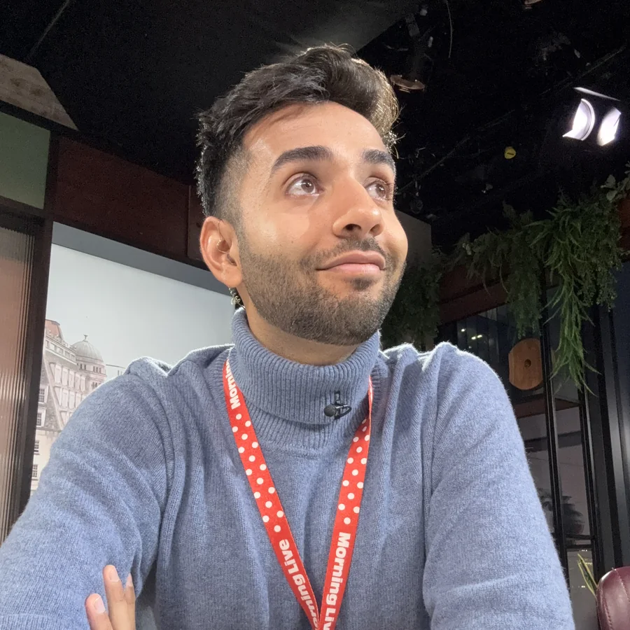 Dr Kiran Morjaria backstage at BBC Morning Live