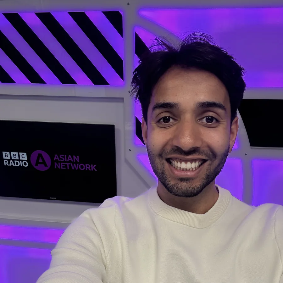 Dr Kiran Morjaria at BBC Asian Network radio studio